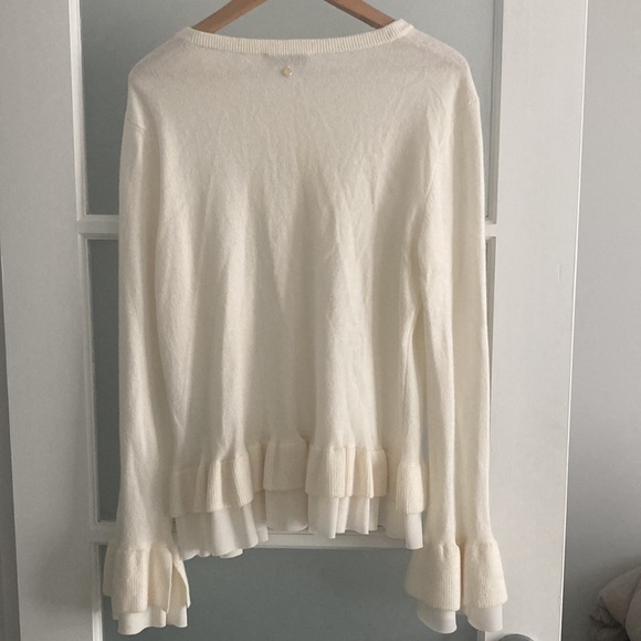 TWIN-SET cream sweater with ruffle trim - Picture 10 of 13